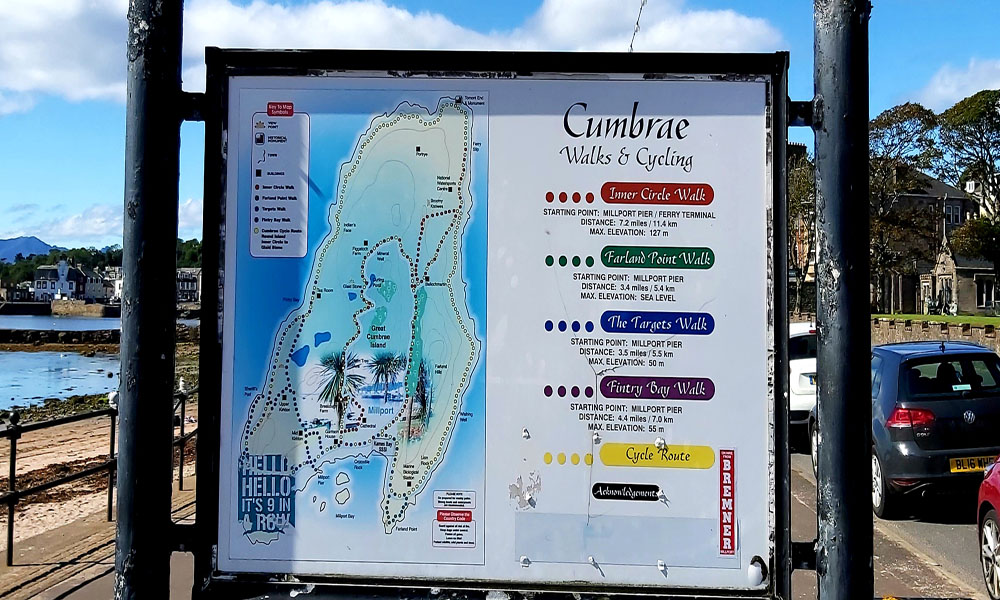 Cumbrae walks and cycling route