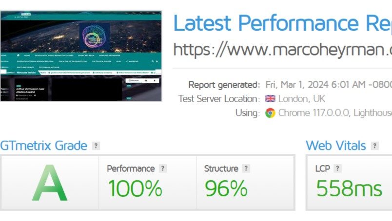 GTmetrix rapport edited