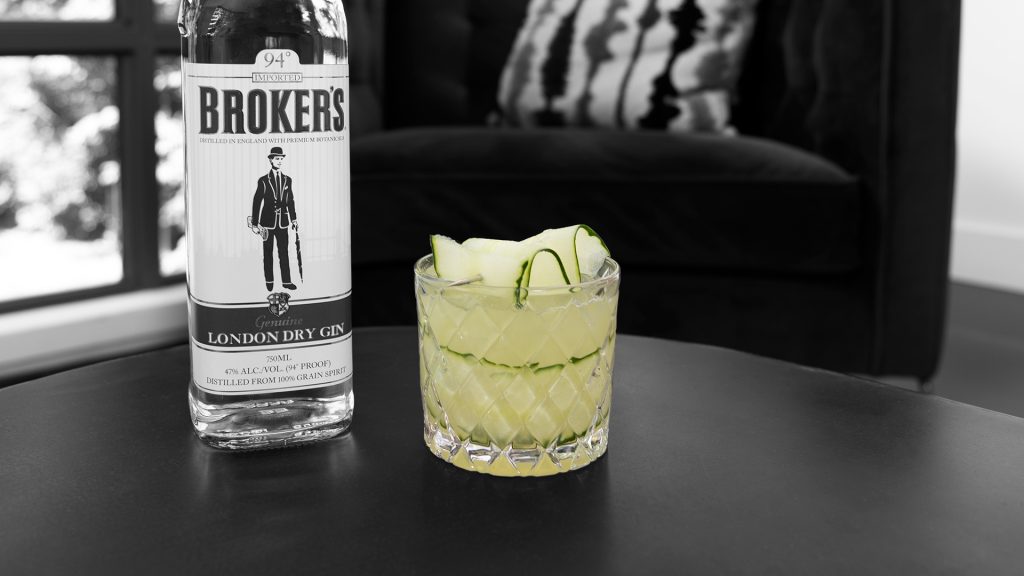 Brokers Gin Cucumber Basil Gimlet