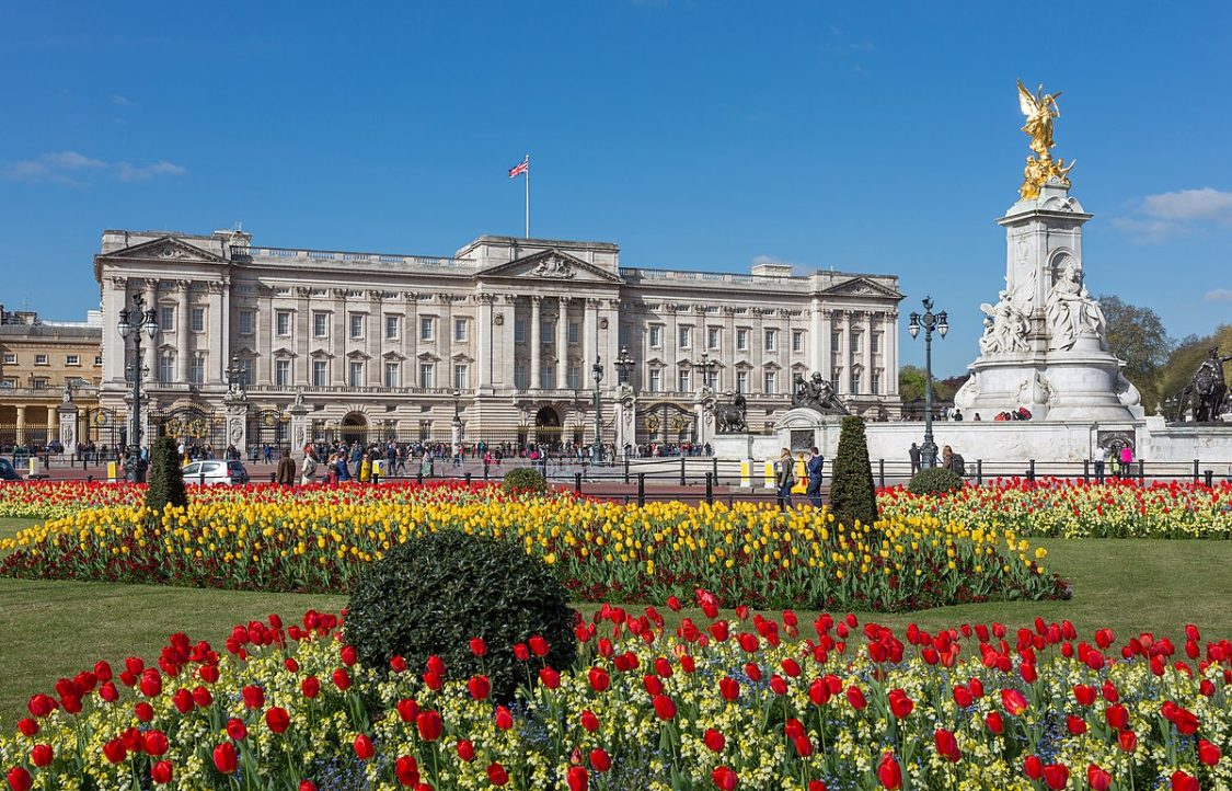 Buckingham Palace from gardens London