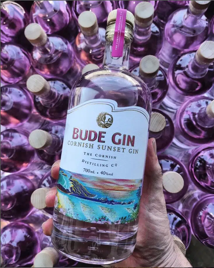 Bude Gin Cornish artisan Distilling Co Sunset Gin