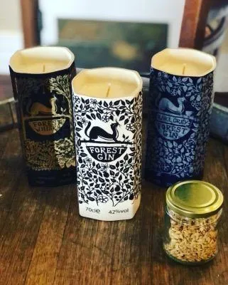 Candles from Forest Gin Bottles