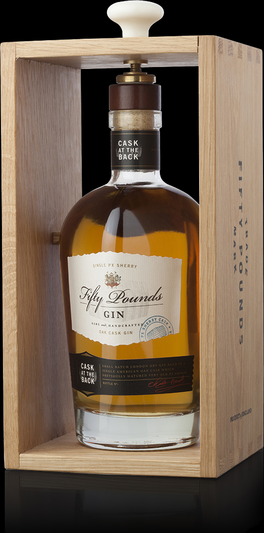 Fifty Pounds Gin Cask at the back special edition box large