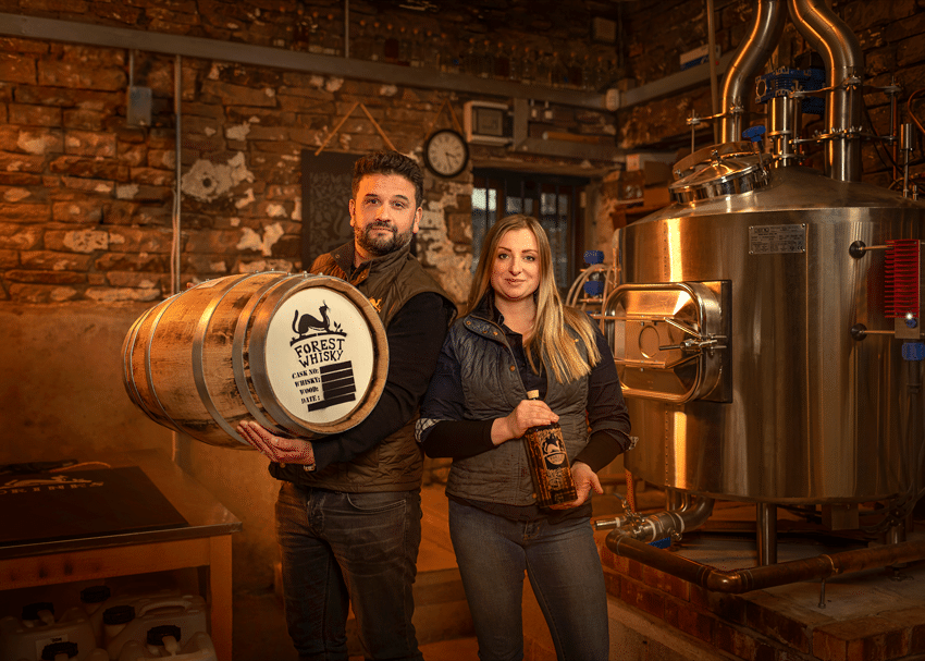 Forest distillery owners