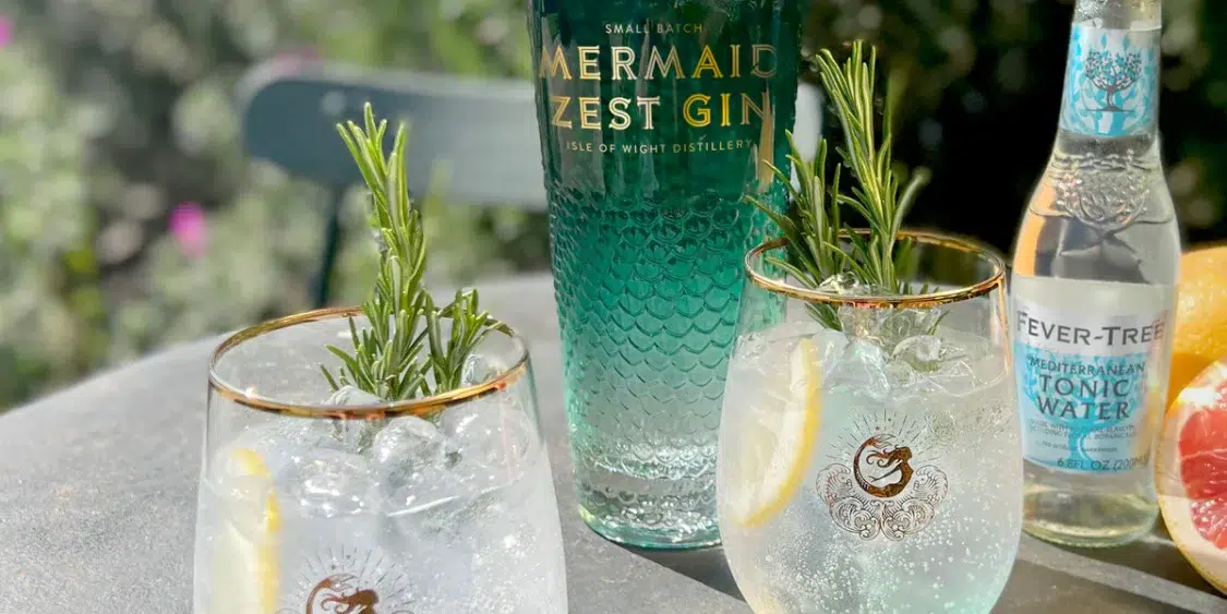 mermaid zest gin and tonic cocktail