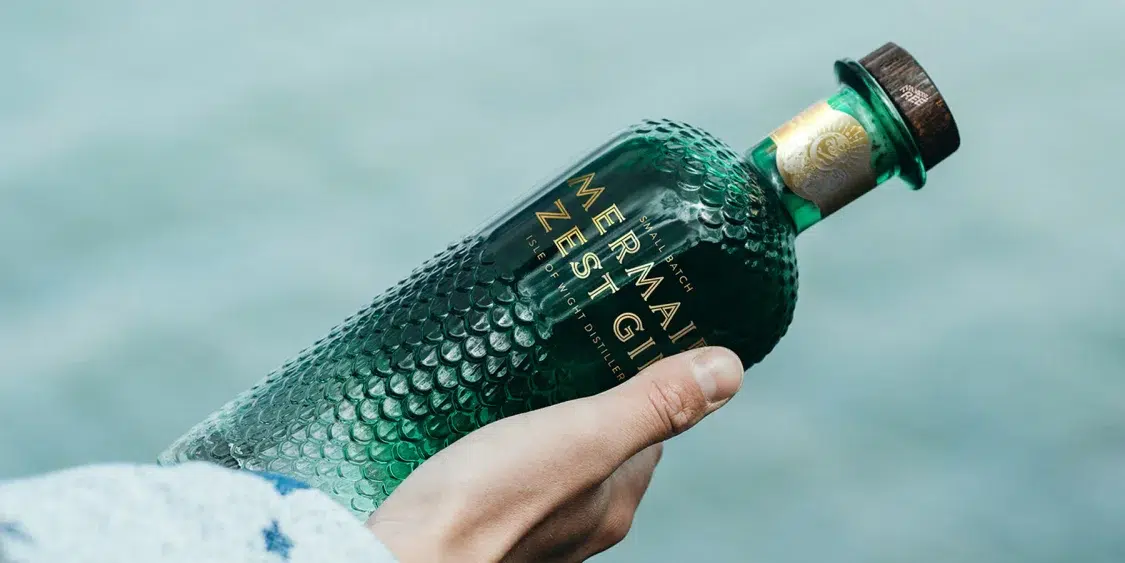 mermaid zest gin sustainable bottle