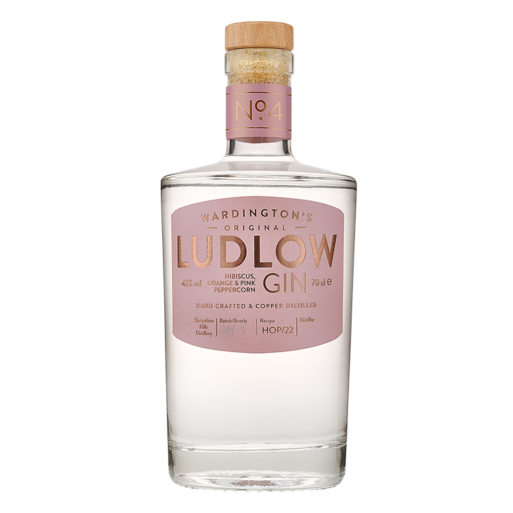 LUDLOW DRY GIN NO.4 HIBISCUS ORANGE PINK PEPPERCORN